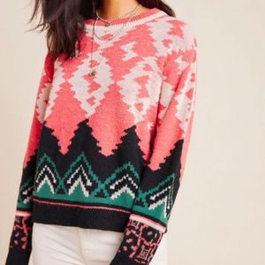 NEW Anthropologie aldomartins Nieves geometric sweater size XL